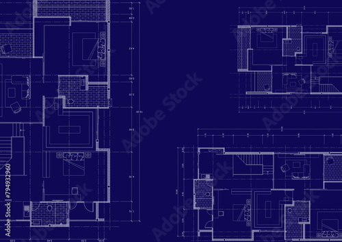 Floor plan designed building on the drawing.