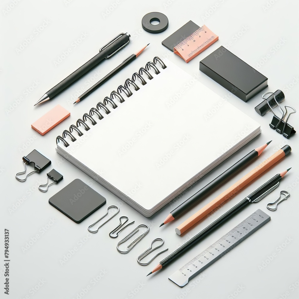 Blank spiral notebook template. Isometric view, on white background. Realistic mockups. For your mockups. 3D illustration, 3D rendering.
Blank spiral notebook template. Isometric view, on white background. Realistic mockups. For your mockups. 3D illustration, 3D rendering.