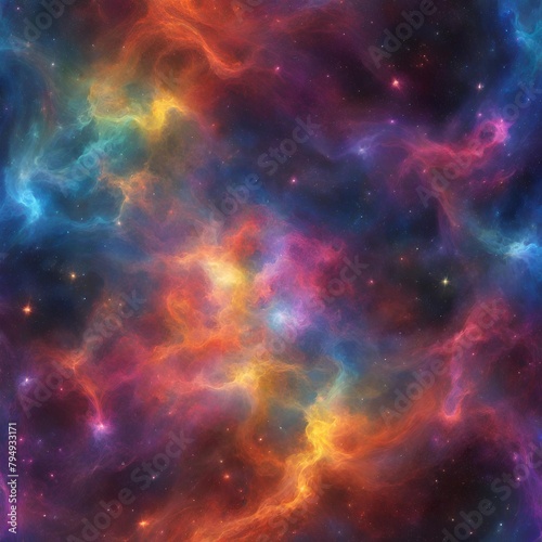 Cosmic nebula with vibrant hues