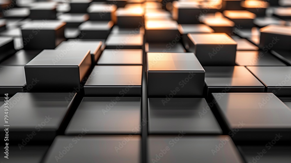 Obraz premium black cube boxes background.