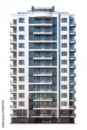 Modern urban apartment building with clean design on transparent background © Photocreo Bednarek