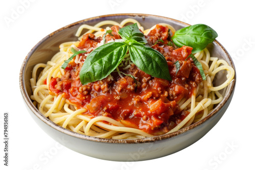 Vegan Bolognese Spaghetti Meatless Delicacy on Transparent Background