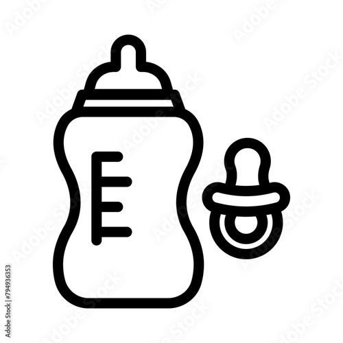 baby bottle line icon illustration vector graphic