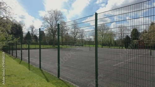 Empty public tennis courts at Longton Park, Stoke-on-Trent. photo