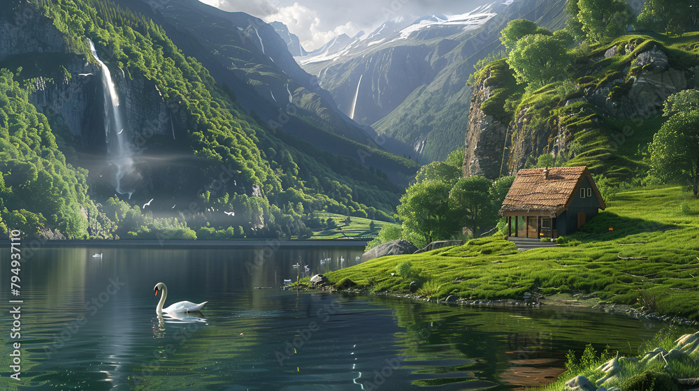 Fototapeta premium lake in the mountains