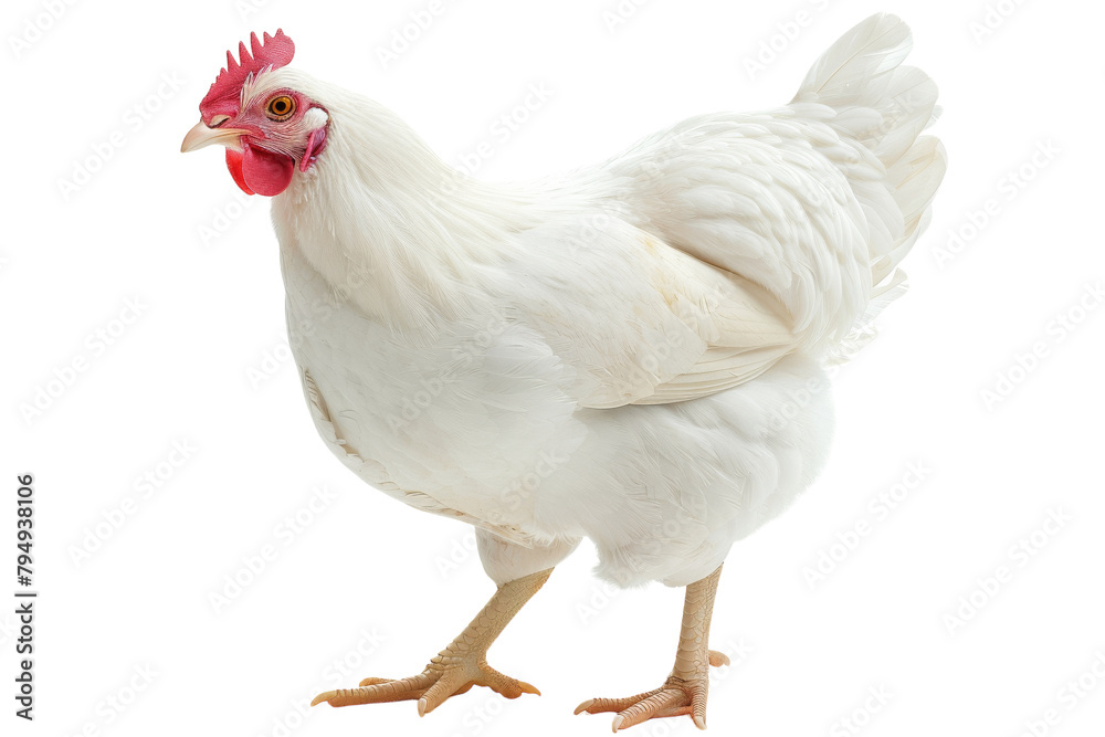 Fresh White Hen Poultry Excellence on Transparent Background