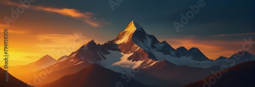sunset over mountains, ai generated © VitorCosta