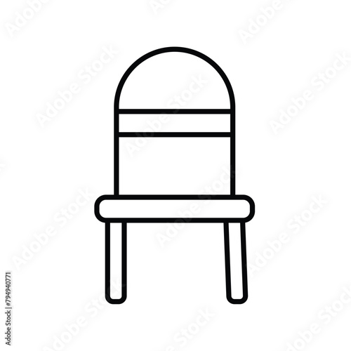 chair icon with white background vector stock illustration