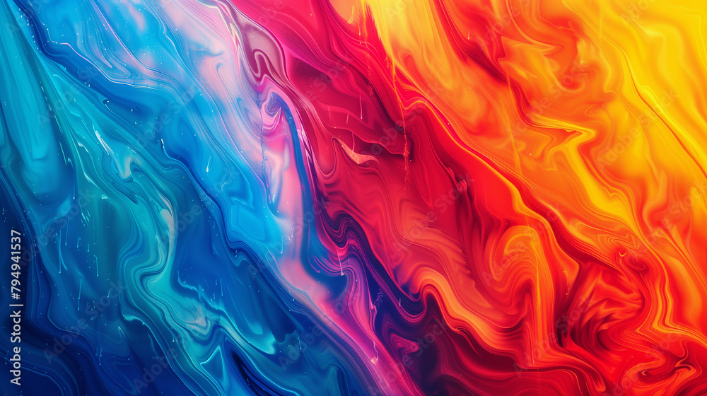 A colorful painting with a rainbow and stars. The painting is full of bright colors and has a dreamy, whimsical feel to it