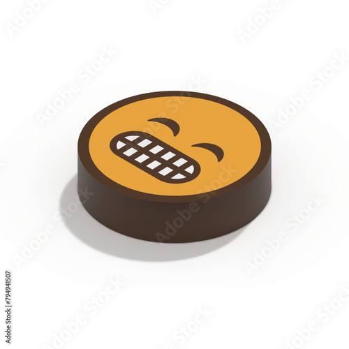 3D Big Smile Emoji Cake Editable. Birthday Cake Big Smile Emoji Vector Design Concept