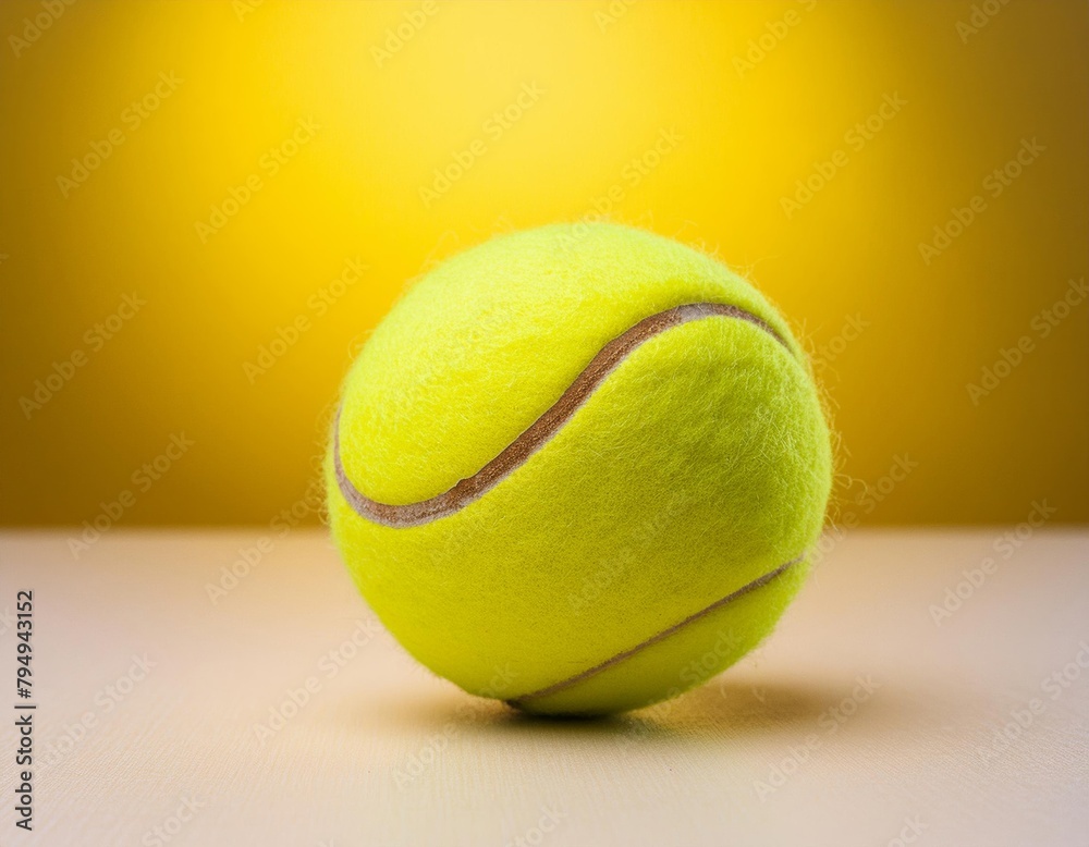 tennis ball on yellow background