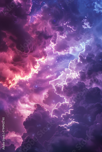 Cosmic Cloudscape with Vivid Nebulae Swirling in Deep Space