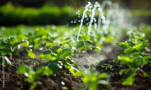 Enhancing Crop Growth Sustainably Through an Efficient Precision Irrigation System in Agriculture. Concept Agricultural Technology, Precision Irrigation, Sustainable Farming, Crop Growth, . 