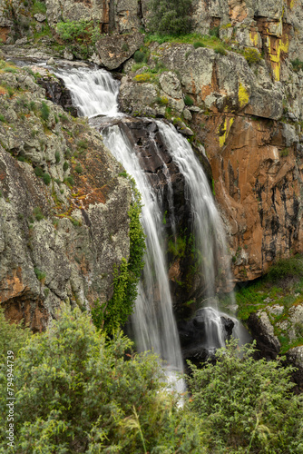 Faia da Agua Alta (Agua alta waterfall) in the Douro Internacional natural park in Lamoso, Portugal.