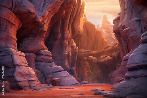 Ancient Canyon Rock Gradients: Majestic Sculpted Rock Scenery