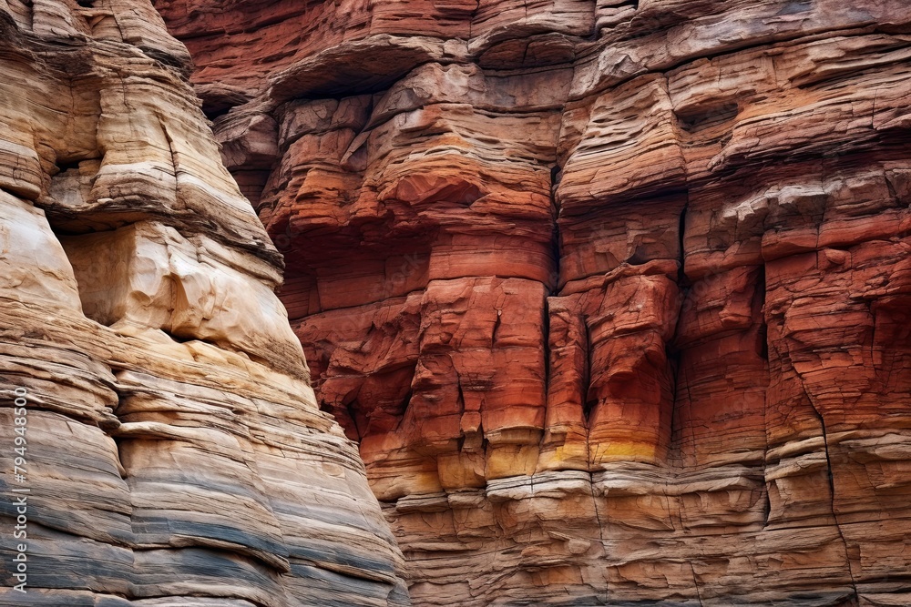 Striated Cliff Faces: Ancient Canyon Rock Gradients