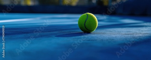 Tennis balls on the tennis court are ready to be used as your sports activity © adang