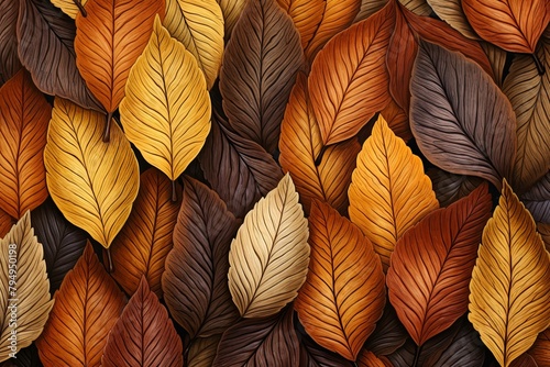 Autumn Leaf Gradient Colors: Golden Brown Leaf Patterns Wonderland