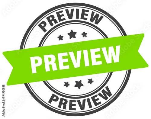 preview stamp. preview label on transparent background. round sign