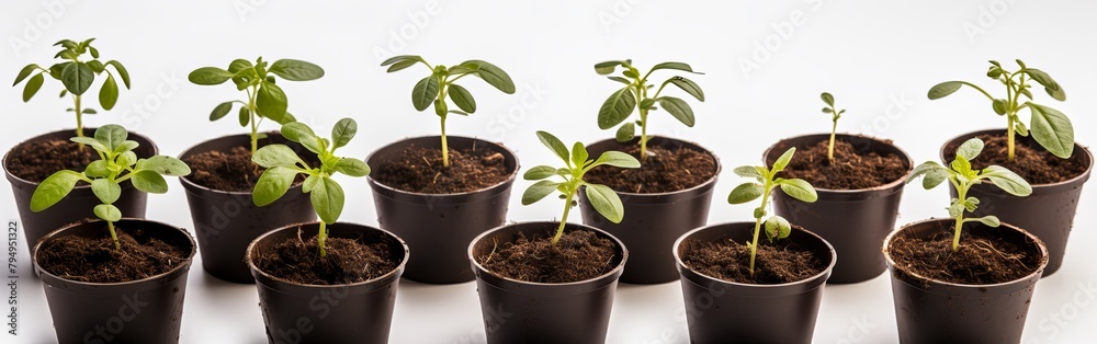 Seedlings of Hope: Vegetable Sprouts in Orderly Array Seedlings of Hope: Vegetable Sprouts in Orderly Array