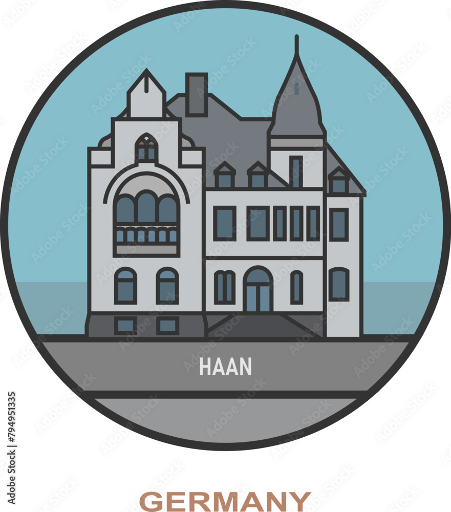 Haan. Cities and towns in Germany