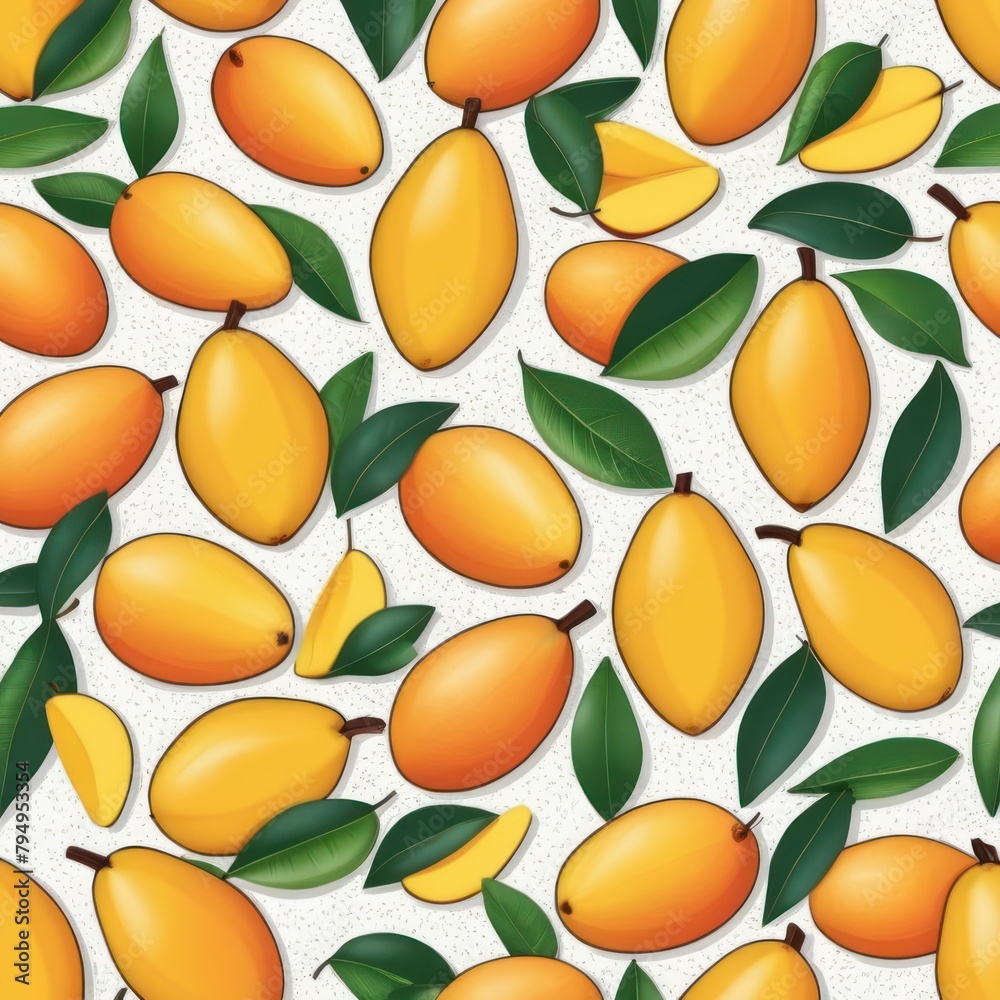 Mango pattern background vector illustration style Mango pattern background vector illustration style