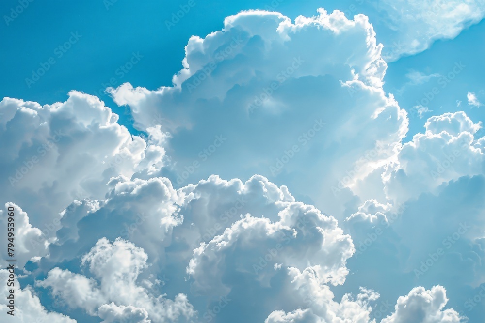 Blue sky with various cloud formations. High-altitude cloudscape photography. Weather and atmosphere concept for design and print. Beautiful simple AI generated image in 4K, unique. Blue sky with various cloud formations. High-altitude cloudscape photography. Weather and atmosphere concept for design and print. Beautiful simple AI generated image in 4K, unique.
