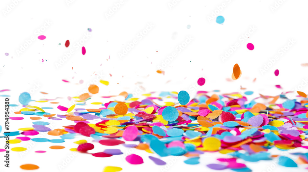 The Magic of Confetti On Transparent Background.