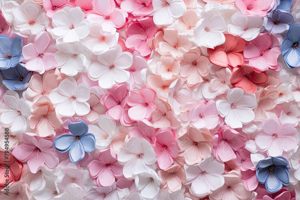 Obraz premium Cherry Blossom Gradient Tints and Pastel Petal Gradients Merge: A Blossoming Symphony