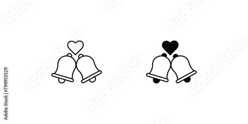 wedding bells icon with white background vector stock illustration