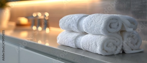 Minimalist Design Highlighted: Closeup of Nickel Towel Rack in Sleek Bathroom. Concept Home Decor, Bathroom Interior, Minimalist Design, Metal Accents, Closeup Photography