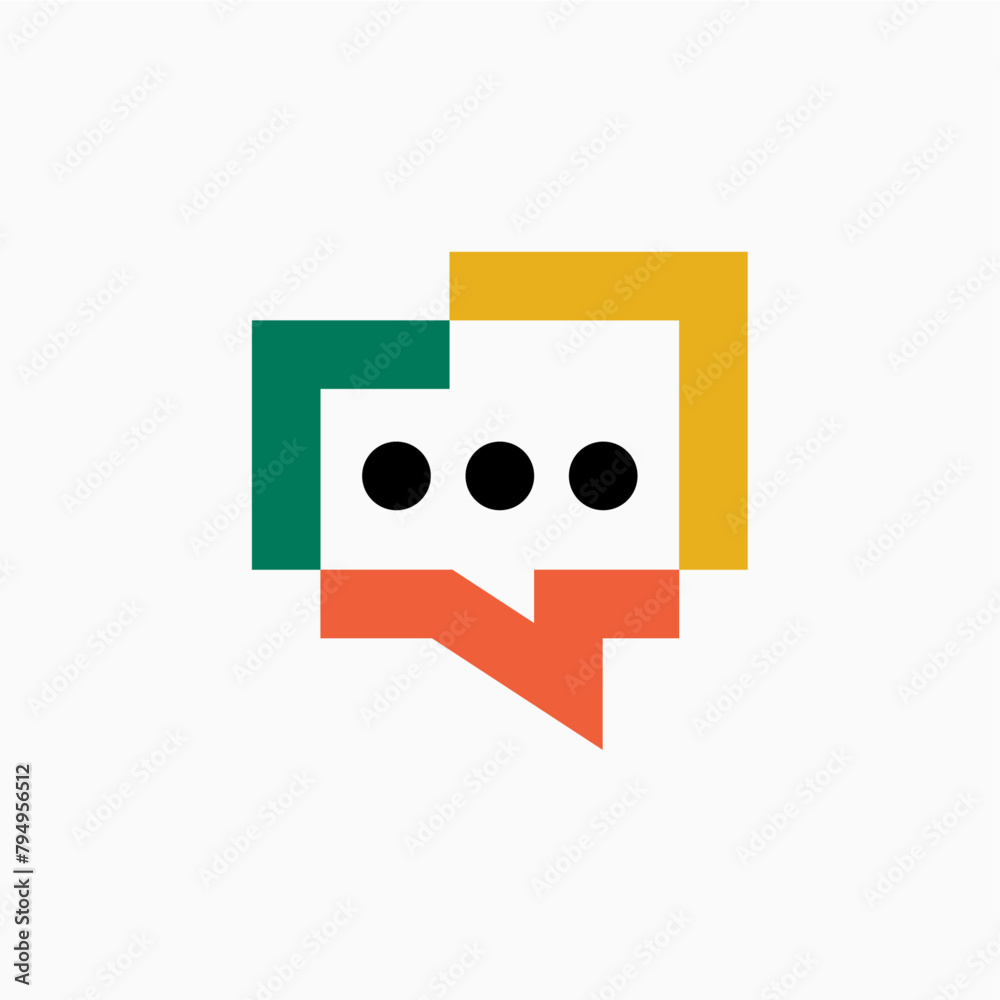 Chat People Talk Bubble Social Diversity Colorful Logo Vector icon illustration Chat People Talk Bubble Social Diversity Colorful Logo Vector icon illustration