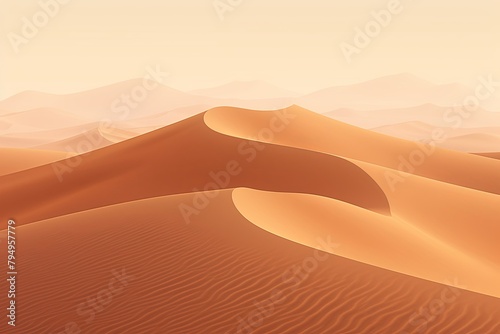 Desert Sand Dune Gradients  Soft Dune Silhouettes in the Golden Light