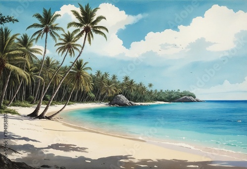 Tranquil Tropical Bliss: A Coastal Paradise © Fukurou