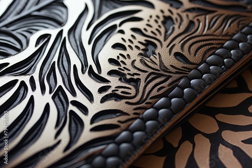 Animal Print Embossed Leather Crafting Patterns: Striking Engravings photo