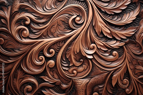 Engraved Leather Crafting Patterns: Modern Abstract Swirls Masterpiece photo