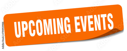 upcoming events sticker. upcoming events label