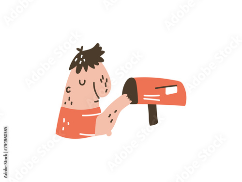 Man checks a mailbox