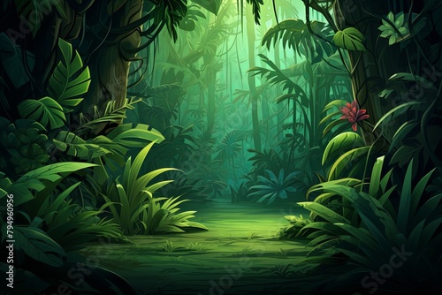 Exotic Jungle Green Gradients: Lush Paradise Emerge