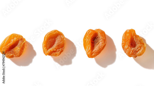 Exploring the Benefits of Dried Apricot Halves On Transparent Background.
