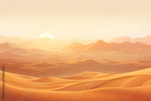 Golden Desert Sand Gradients: Tranquil Scenes of the Arid Wilderness
