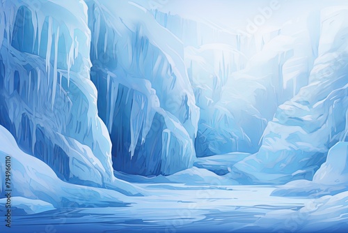Icy Glacier Gradient Effects: Cool Frosty Designs