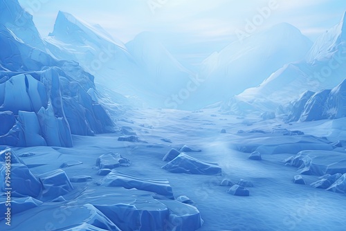 Icy Glacier White-Blue Gradient Effects: Frozen Transitions