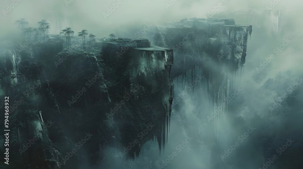 Fototapeta premium Ethereal Servers Harboring Boundless Digital Realms: A Transcendent Journey through Interconnected Landscapes