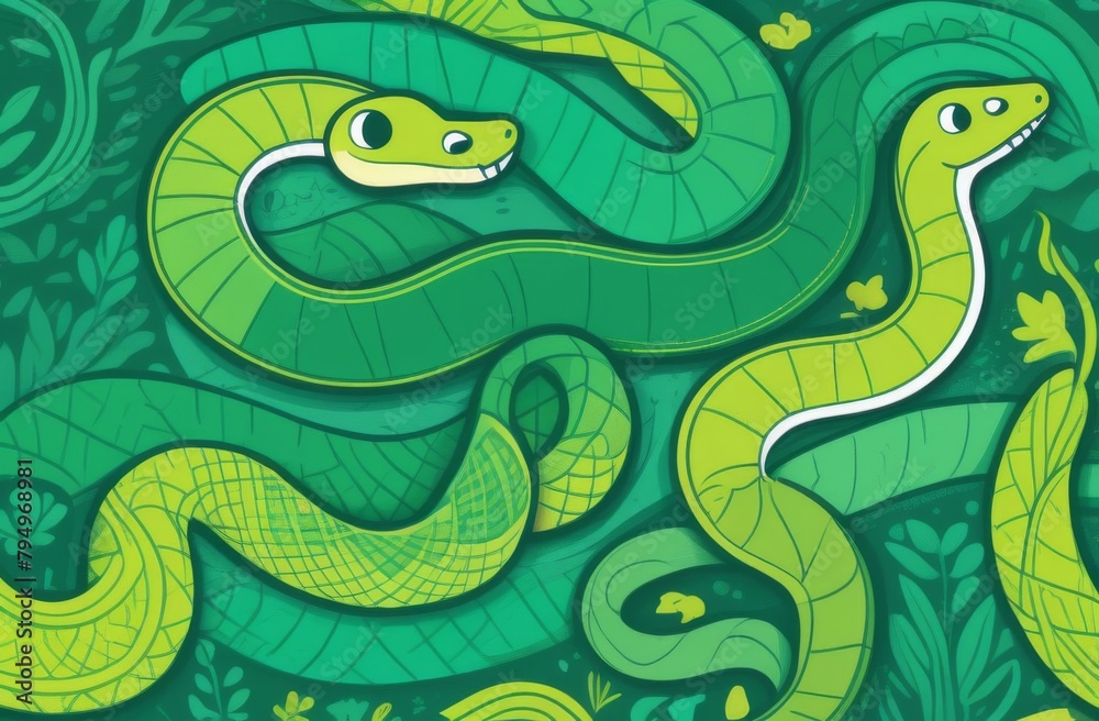 Obraz premium snake, year of the snake, new year 2025, new year of the snake, graphic snake, Chinese style snake
