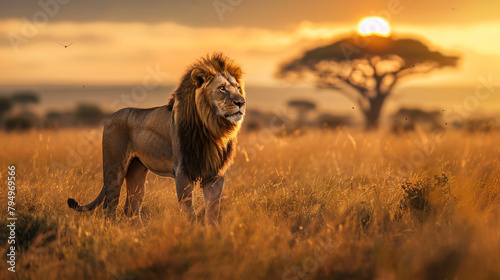 Immerse yourself in the untamed beauty of the African savannah with this striking AI