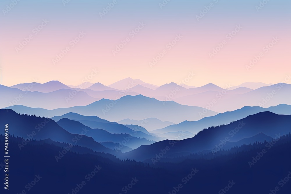 Misty Mountain Gradient Views - Peaceful Mountaintop Gradients Misty Mountain Gradient Views - Peaceful Mountaintop Gradients