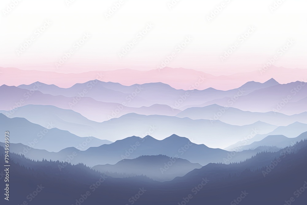 Misty Mountain Gradient Views: Soft Grey Mountain Gradients