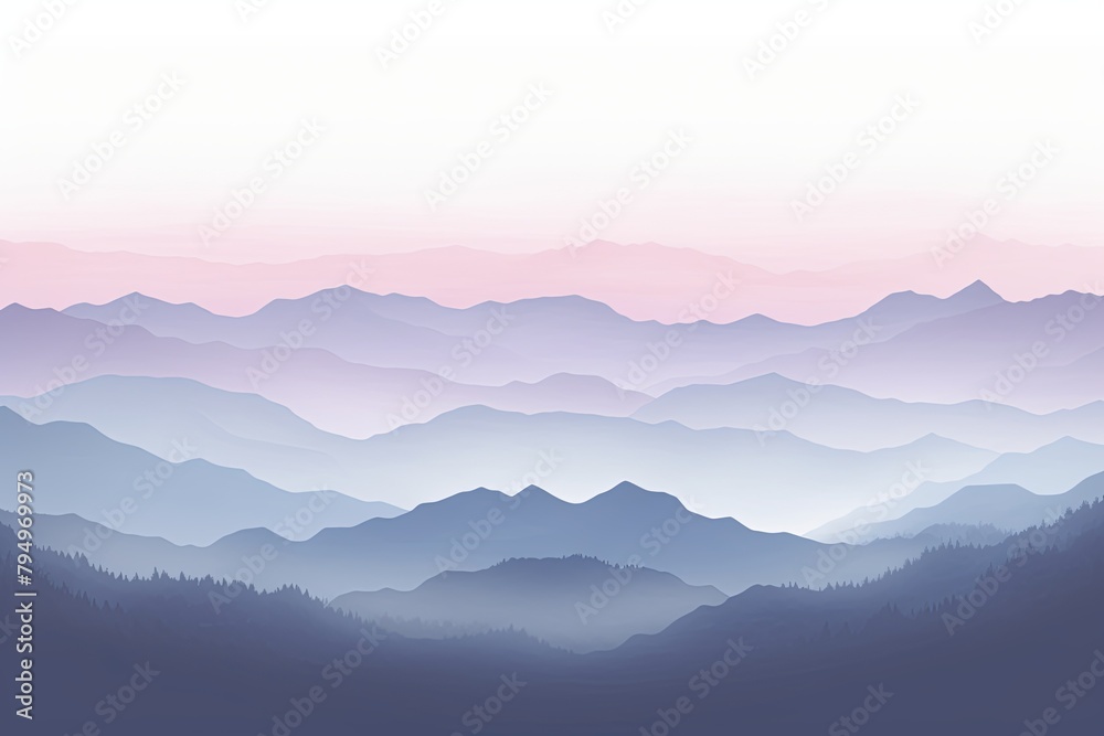 Fototapeta premium Misty Mountain Gradient Views: Soft Grey Mountain Gradients