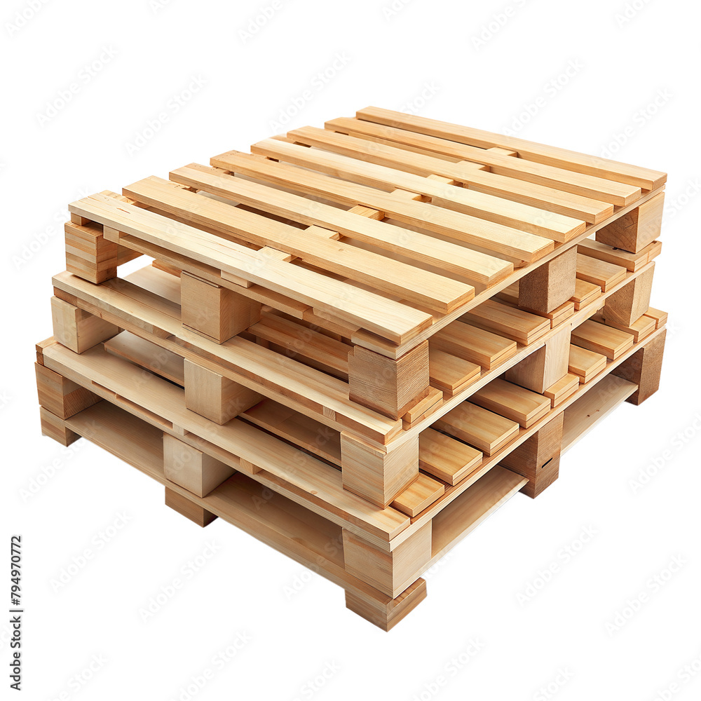 Stack of Wooden Pallets on a Clear Background Stack of Wooden Pallets on a Clear Background
